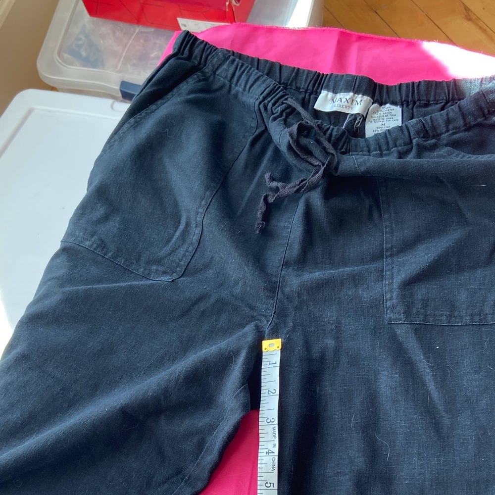 MAXIM Black Women’s linen-mix  pant size M